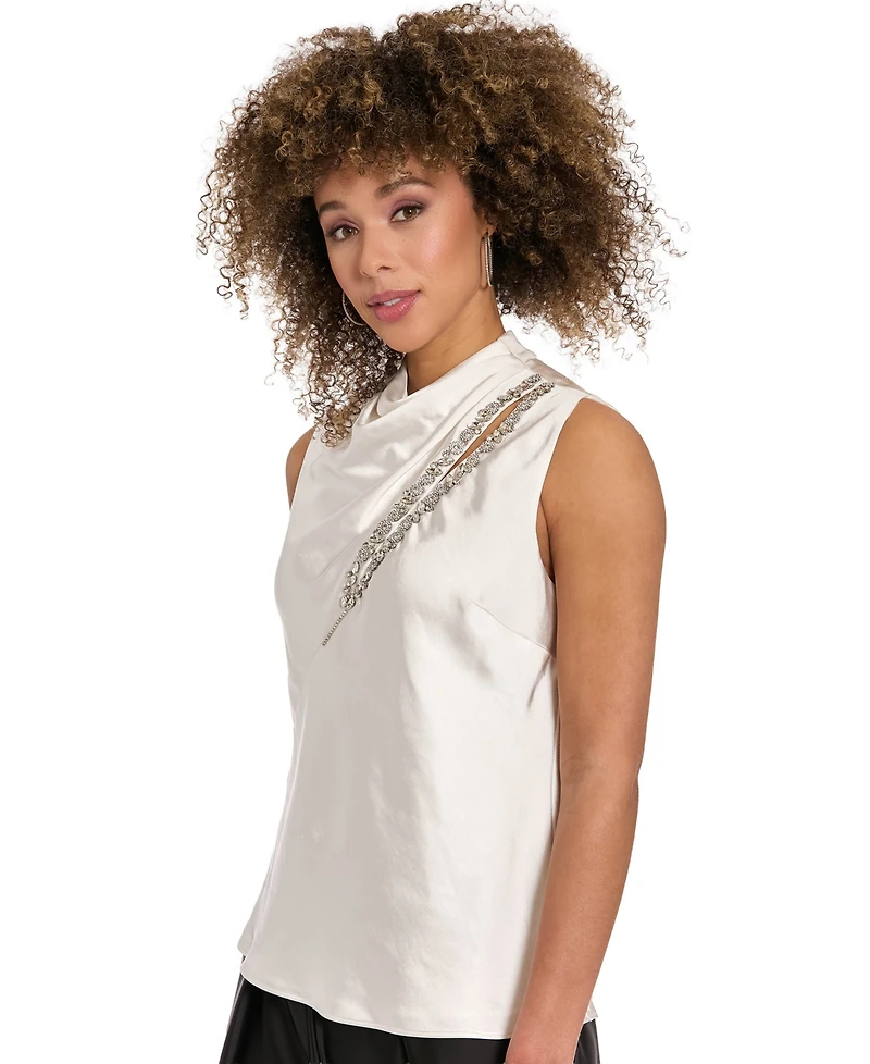 Muse Women's Draped Mock Neck Top