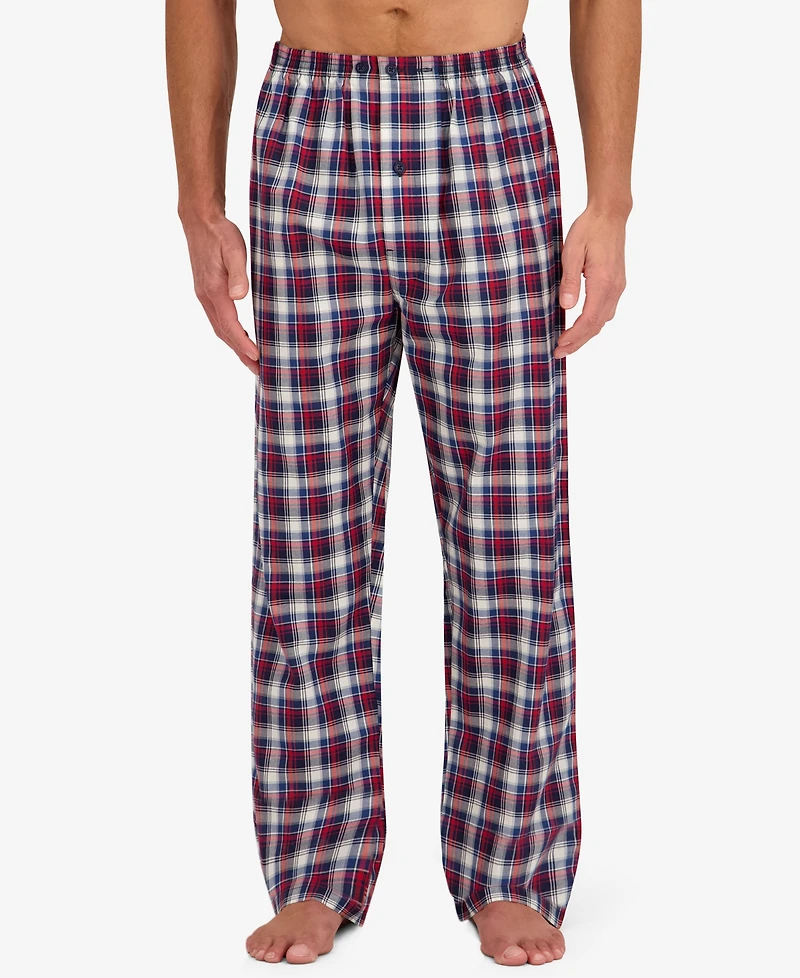 Hanes Men's Woven Button Down Pajama Sleep Set