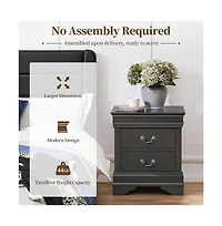 Yaheetech Modern 2-drawer Nightstand Bedside Table Side Table