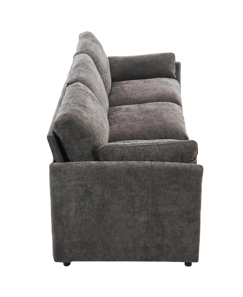 Streamdale Furniture Gray 89" Cozy Upholstered 3-Seater Oversized Comfy Cloud Sofa with Plush Double Cushions.
