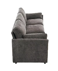 Streamdale Furniture Gray 89" Cozy Upholstered 3-Seater Oversized Comfy Cloud Sofa with Plush Double Cushions.