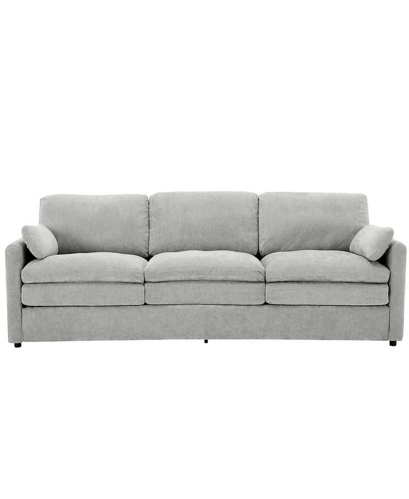 Streamdale Furniture Streamdale Light Gray 89" Cozy Upholstered 3-Seater Sofa with Plush Double Cushions