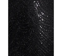 Blondie Nites Juniors' Long Glitter Strapless Corset Fit & Flare Ball Gown