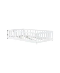 Streamdale Furniture Twin Floor Bed with Fence & Door