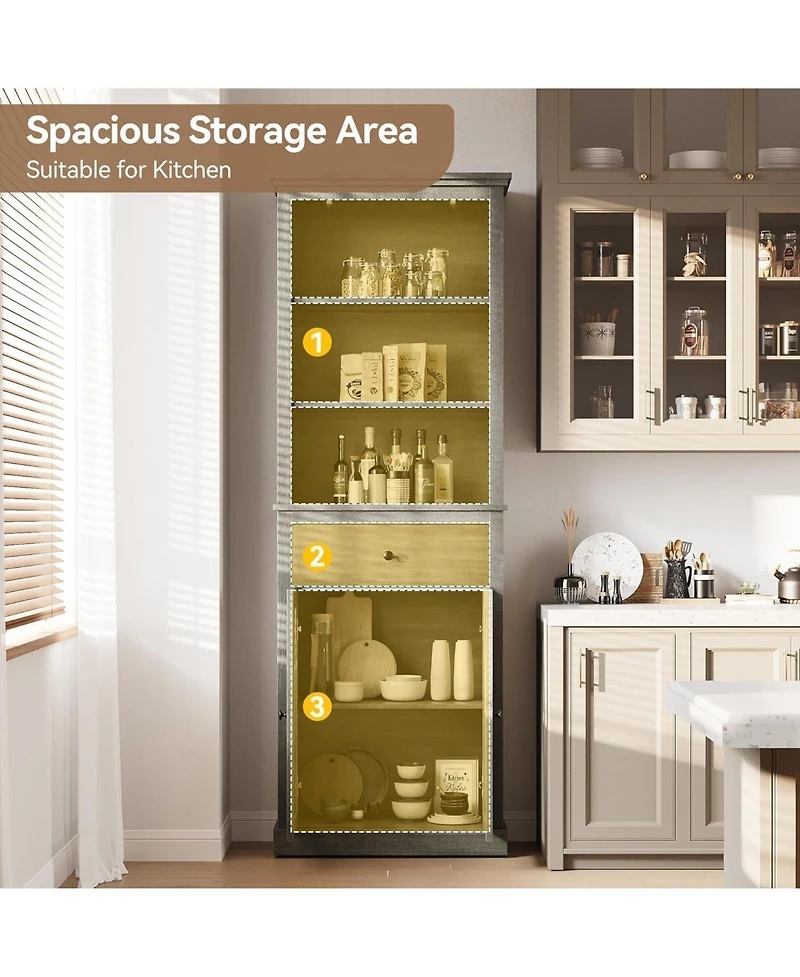 gaomon Double Door Tall Storage Cabinet with Single Drawer, Bathroom Organizer