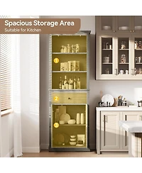 gaomon Double Door Tall Storage Cabinet with Single Drawer, Bathroom Organizer
