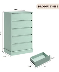 gaomon 5-Drawer Tall Dresser for Bedroom, Wooden Chest of Drawers with Deep Storage for Living Room