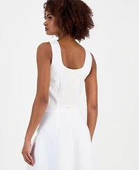 I.n.c. International Concepts Women's Cropped Floral Lace Cotton Tank Top, Macy's Exclusive