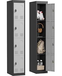 gaomon 71" Metal Locker Cabinet with Hanging Rod and Shelves, Heavy Duty Steel Storage for Office or Gym