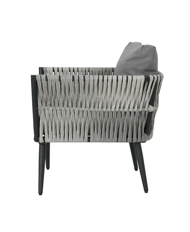 Streamdale Furniture Faux Rattan Patio Club Chair with Cushions