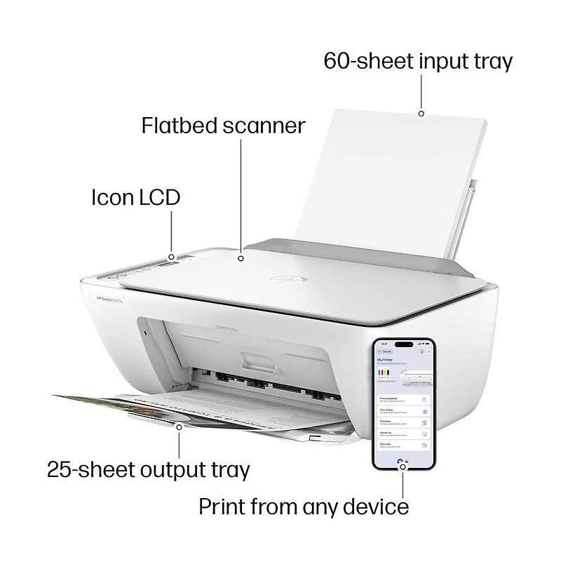 Hp DeskJet 2827e All-in-One Ai Enabled Printer with 3 Months of Instant Ink
