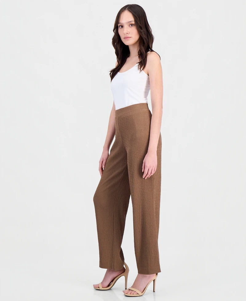 Anne Klein Essentials Petite Textured Knit Pull-On Pants