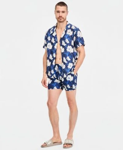 Boss By Hugo Boss Mens Tropical Print 5 Swim Shorts Tropical Printed Button Down Swim Shirt