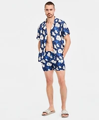 Boss by Hugo Men's Tropical Printed Button-Down Swim Shirt