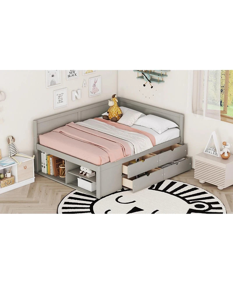 Streamdale Furniture Full Daybed with Drawers and Shelves