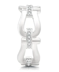 And Now This Horse Bit Link Cubic Zirconia Ring