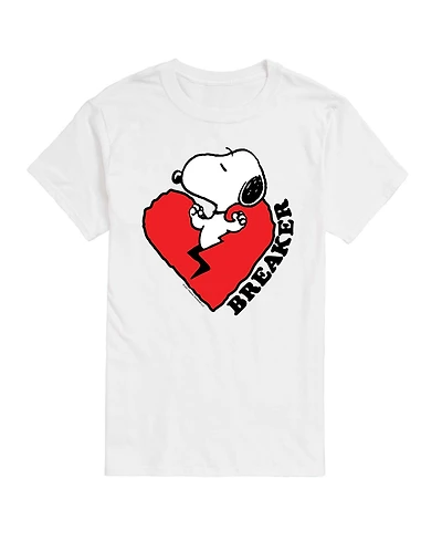 Airwaves Men's Peanuts Snoopy Heart Breaker Printed Short-Sleeve Graphic T-Shirt