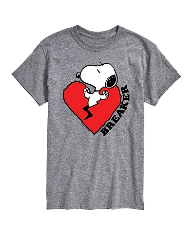Airwaves Men's Peanuts Snoopy Heart Breaker Printed Short-Sleeve Graphic T-Shirt