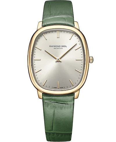 Raymond Weil Men's Toccata Green Leather Watch, 32x36mm