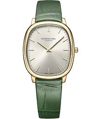 Raymond Weil Men's Toccata Green Leather Watch, 32x36mm
