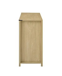 Streamdale Furniture 59.3" Farmhouse Barn Door Sideboard with Mesh Panels and Open Storage