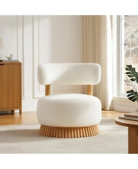 Streamdale Furniture Modern Farmhouse Armless Chair Set of 2, Wooden Base, Cozy Upholstered Chair