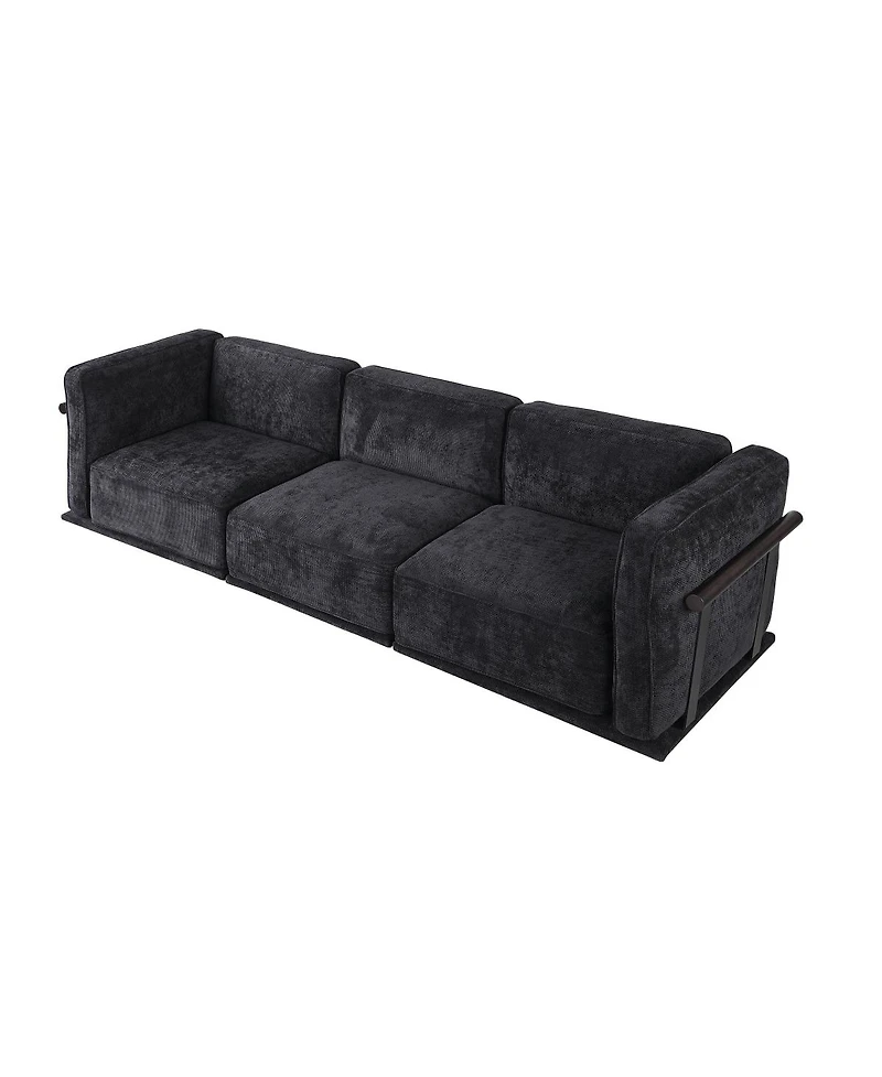 Streamdale Furniture Fashionable modular chenille sofa with iron and wood frame, Black