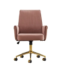 Streamdale Mid-back office chair, striped fabric, ergonomic design, pink.