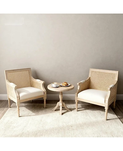 Streamdale Furniture French Accent Armchair, Vintage Rattan Reading Chair