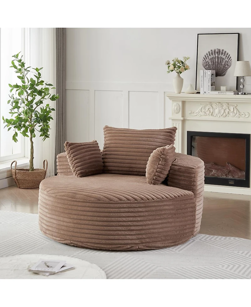 Streamdale Furniture Corduroy Sponge Single Sofa, No Assembly Required, Modern Sleeper Chair