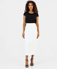 Kasper Women's Stretch Crepe Column Midi Skirt