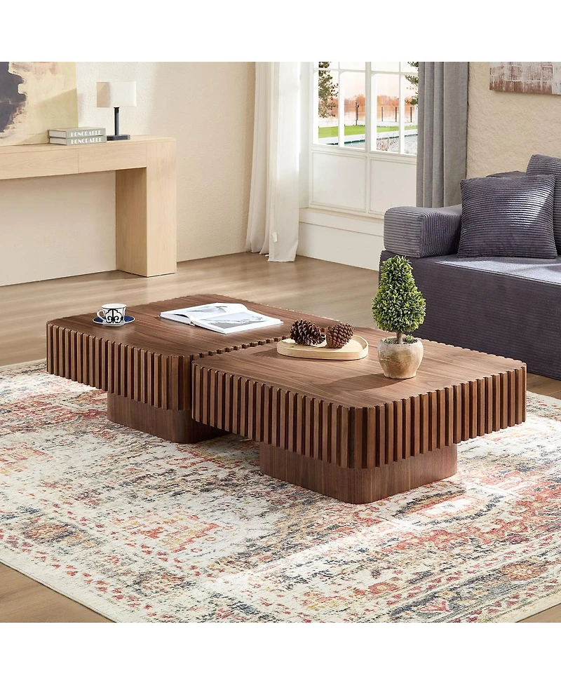 Streamdale Furniture Modern Handcraft Drum Coffee Table