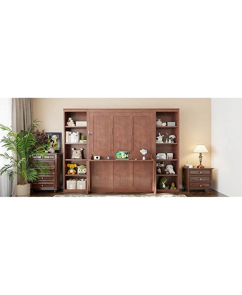 Streamdale Furniture Murphy Bed with Desk and Bookshelf
