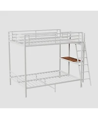 Streamdale Furniture White full size bunk bed with Led light and charging socket