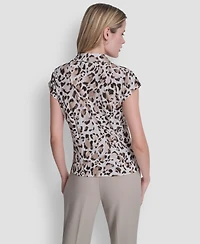 Dkny Petite Knit Button Down Camp Shirt