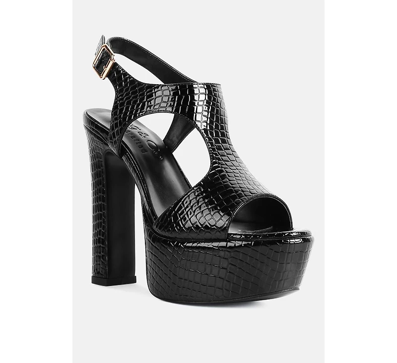 Croft Croc Women's High Heeled Cut Out Sandals
