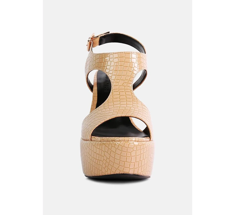 Croft Croc Women's High Heeled Cut Out Sandals