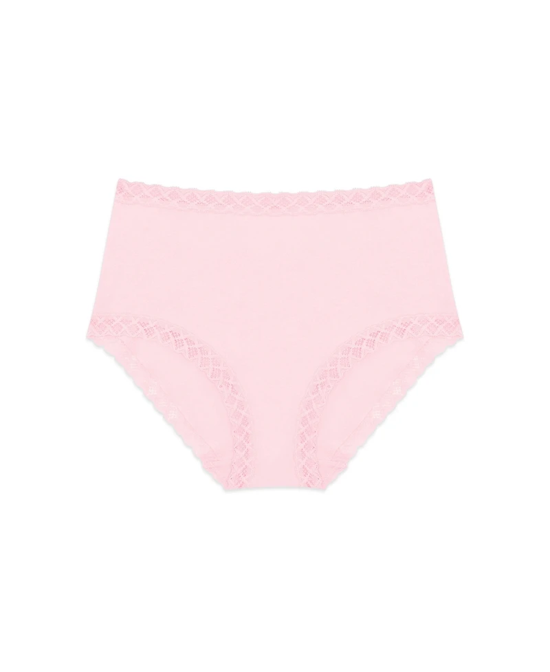 Natori Bliss Lace-Trim High Rise Cotton Brief 755058