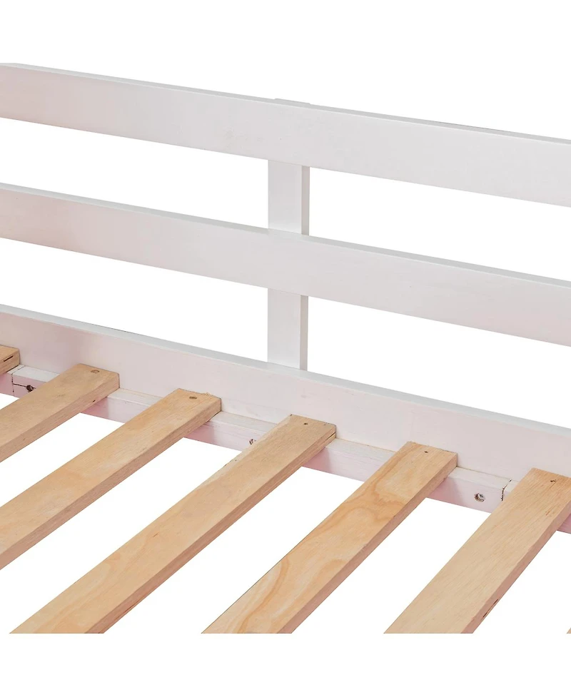 Streamdale Furniture Twin Size Bunk Wood House Bed with Tent