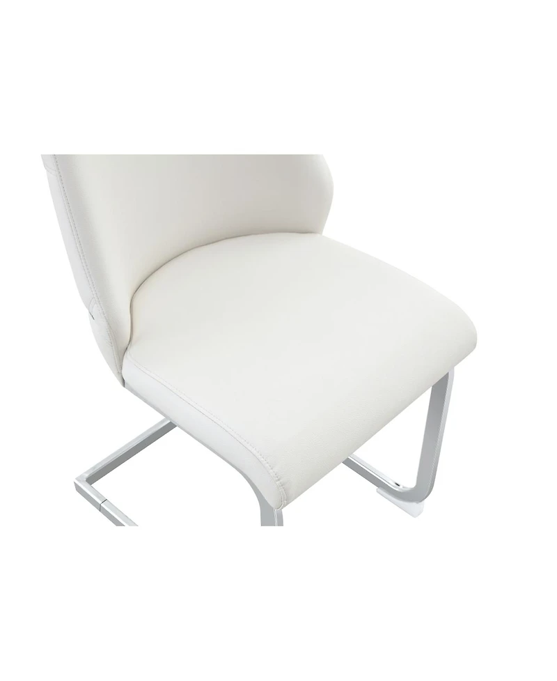 Streamdale Furniture Modern Pu Leather Dining Chair with Arched Back