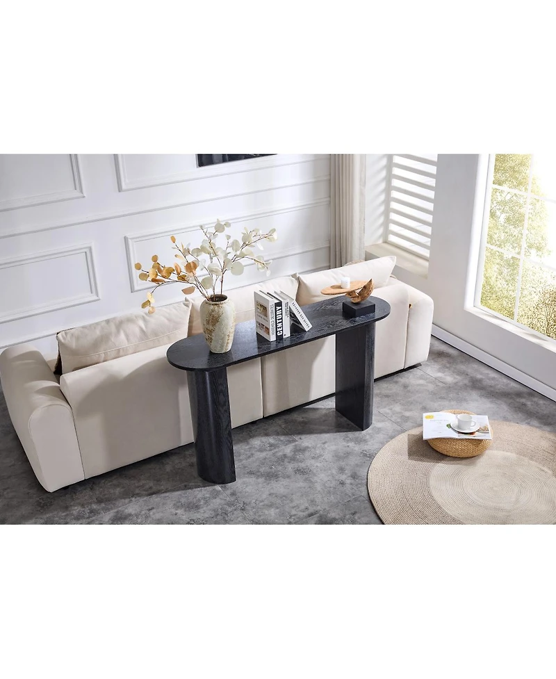 Streamdale Furniture Black curved foyer table - minimalist entrance sofa side table