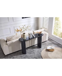 Streamdale Furniture Black curved foyer table - minimalist entrance sofa side table