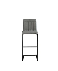 Streamdale Furniture Faux Leather Bar Stool - Padded Seat, Metal Frame - Kitchen Island Seating