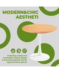 Streamdale Furniture 31.5" Oak Tulip Dining Table (Seats 2-4)