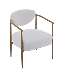 Streamdale Furniture White Teddy Velvet Dining Chair (2 Sets) - Wood Grain Visual