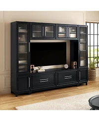 Streamdale Furniture Modern Entertainment Center with Glass Doors & Drawers