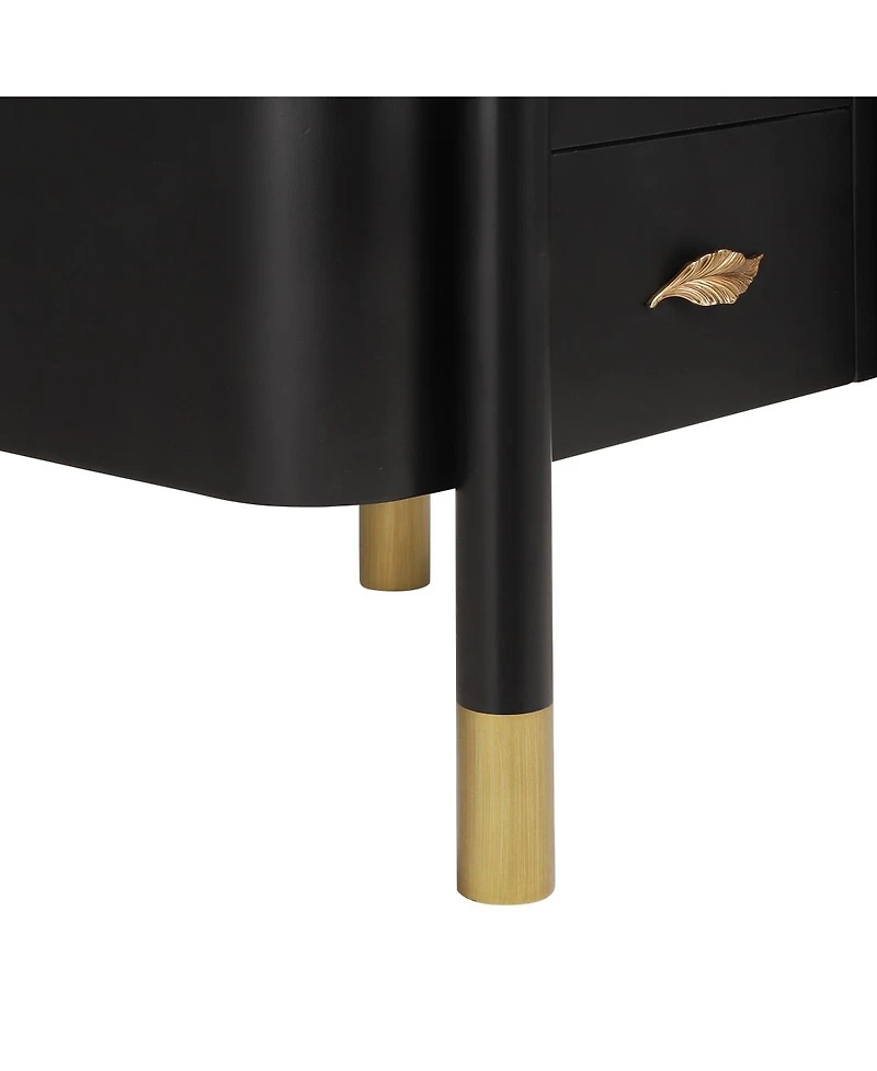 Streamdale Furniture Contemporary 2-Drawer Nightstand with Curved Profile & Feather Handles