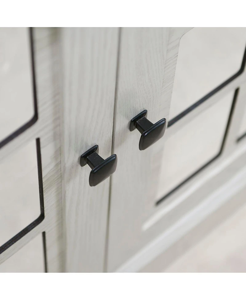 Streamdale Furniture Storage sideboard cabinet with 2 mirrored doors & adjustable shelf