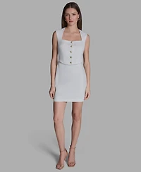 Bcbg Women's Crepe Square Neck Button Front Two-Piece Dress