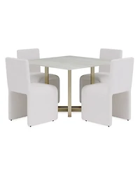 Furniture 5-Pc. Dining Set (Emila Square Table & 4 Uph Chairs)